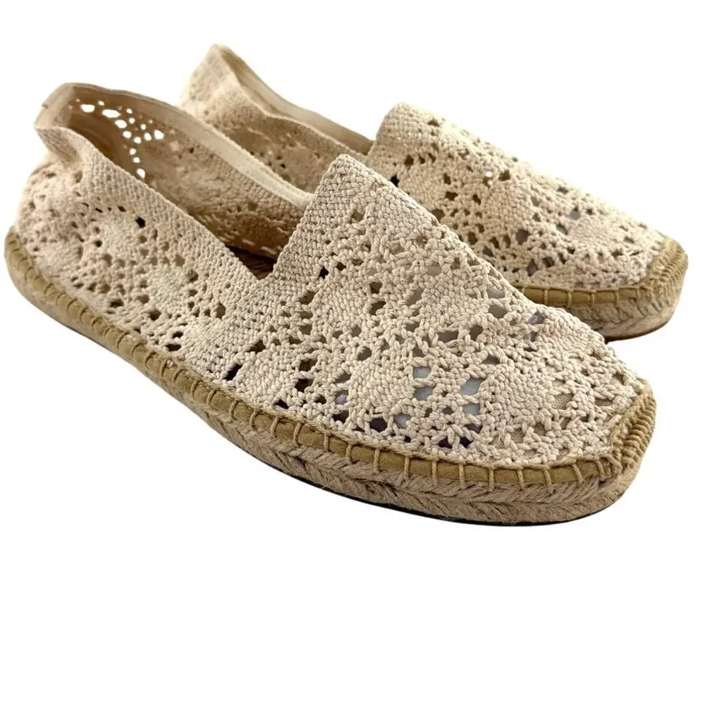 Soludos Women's La Concha Ivory The Original Espadrille Flats Size 8-8.5